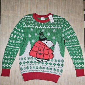 Peanuts Snoopy Puffer Jacket  Size L Ugly Christmas Sweater